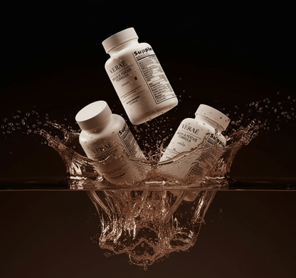 VERAÉ bottles dropping into water